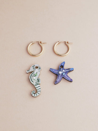 Seahorse and Starfish Hoops