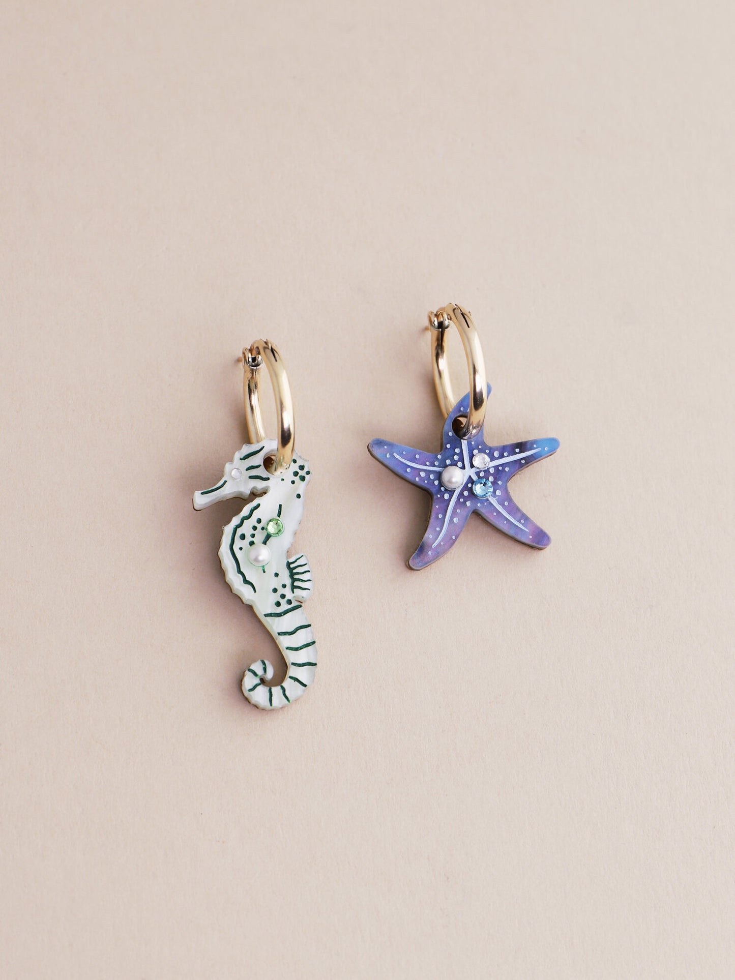 Seahorse and Starfish Hoops