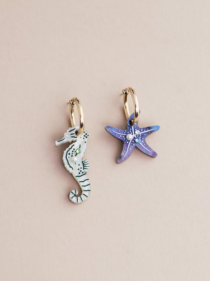 Seahorse and Starfish Hoops
