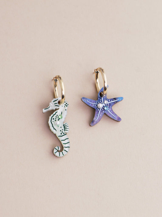 Seahorse and Starfish Hoops