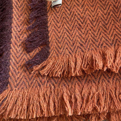 Recycled Wool Throw – 130cm x 170cm – Rust