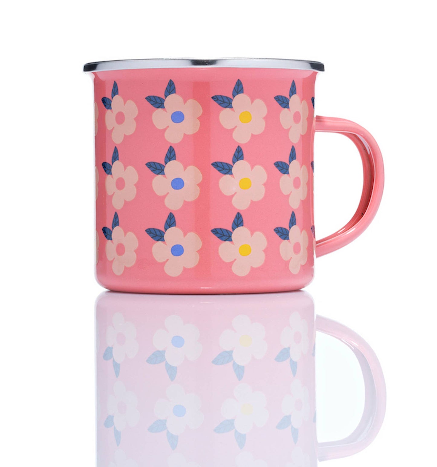 Enamel Retro Floral Mug