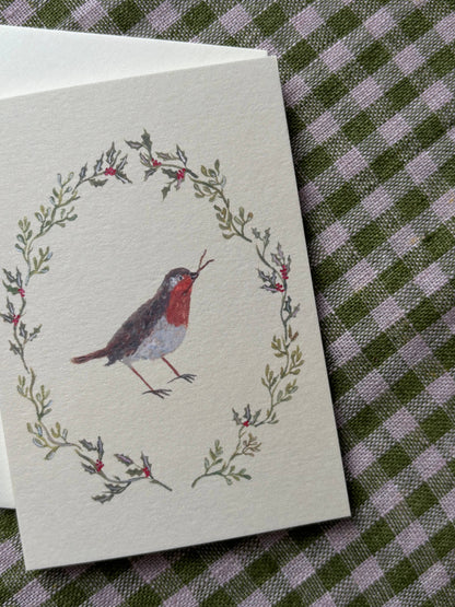 Robin mini Christmas card