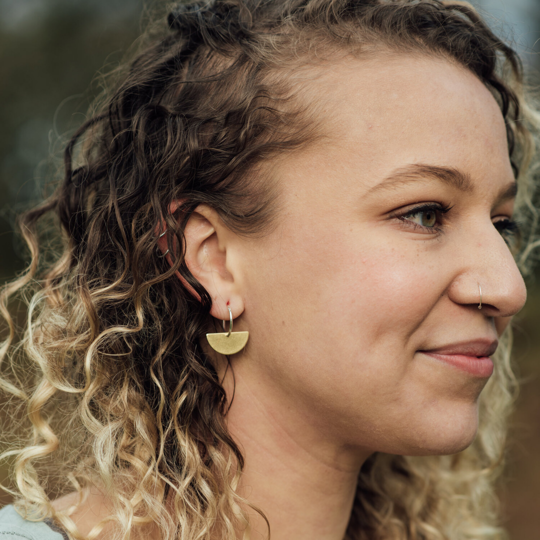 Luna Brass and Silver Earrings