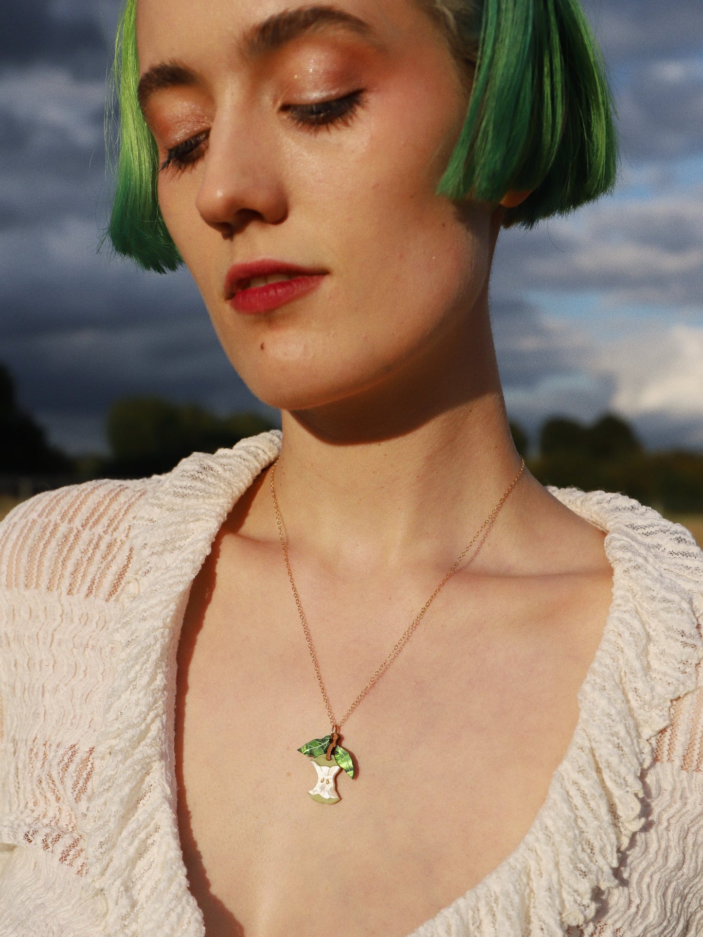 Apple Necklace in Green