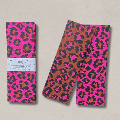 Tissue Paper  Leopard - Ginger & Pink