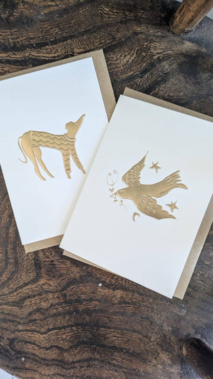 Dove Keepsake Card | Gold Embossed Art Card