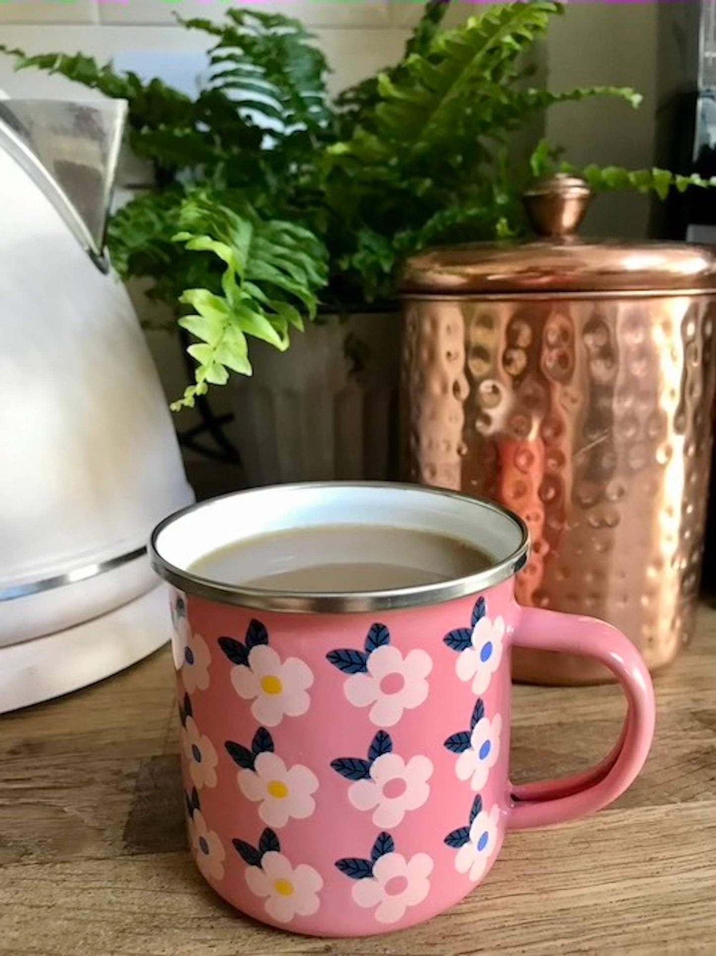 Enamel Retro Floral Mug