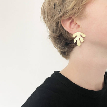 Silver Aluminium Seaweed Earring Set
