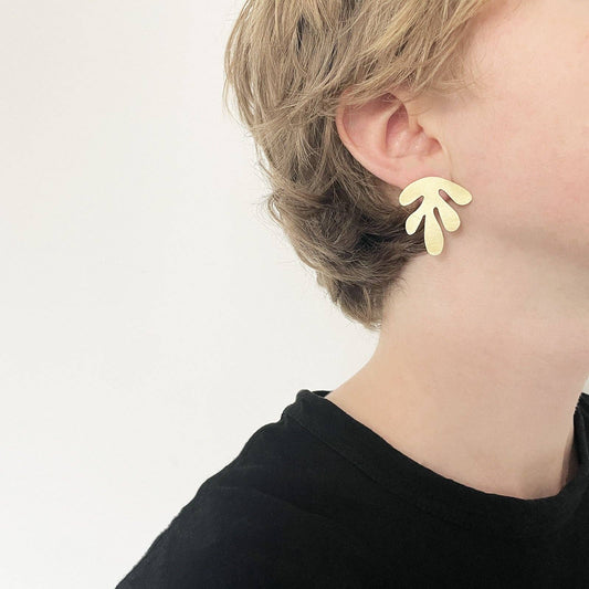 Silver Aluminium Seaweed Earring Set