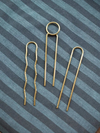 Mini-Pins Brass Hairpin Set of 3