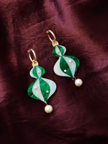 Limited Edition Bauble Statement Hoops in Emerald