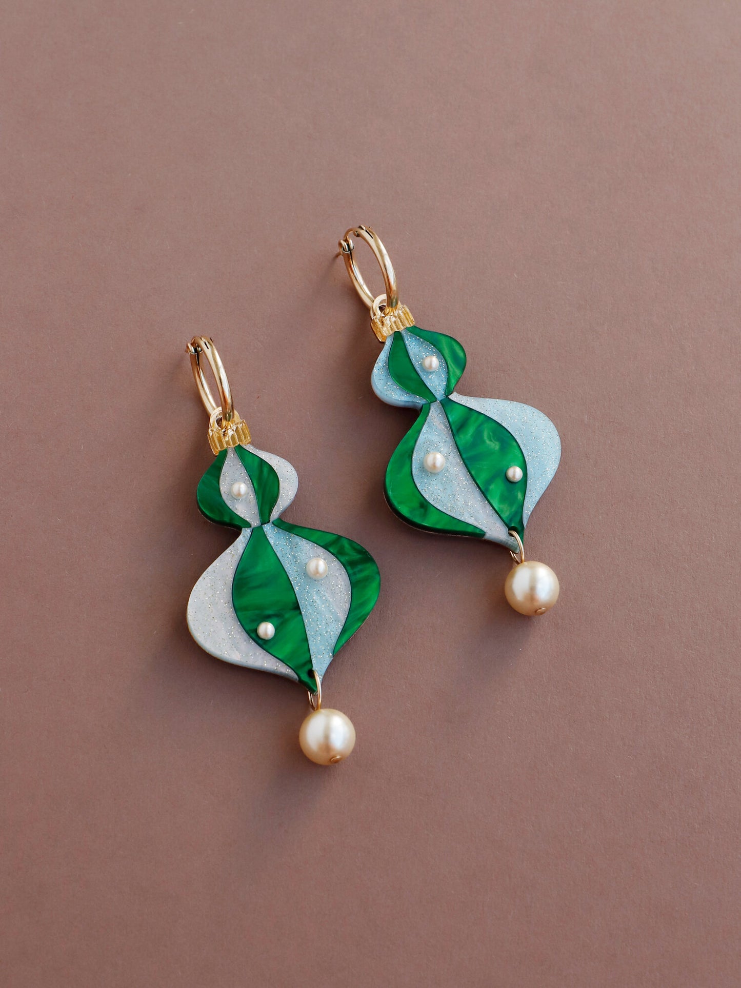 Limited Edition Bauble Statement Hoops in Emerald