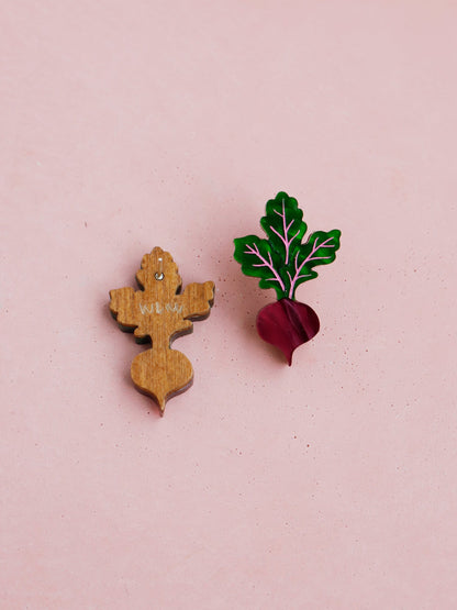 Mini Beetroot Studs by Wolf and Moon