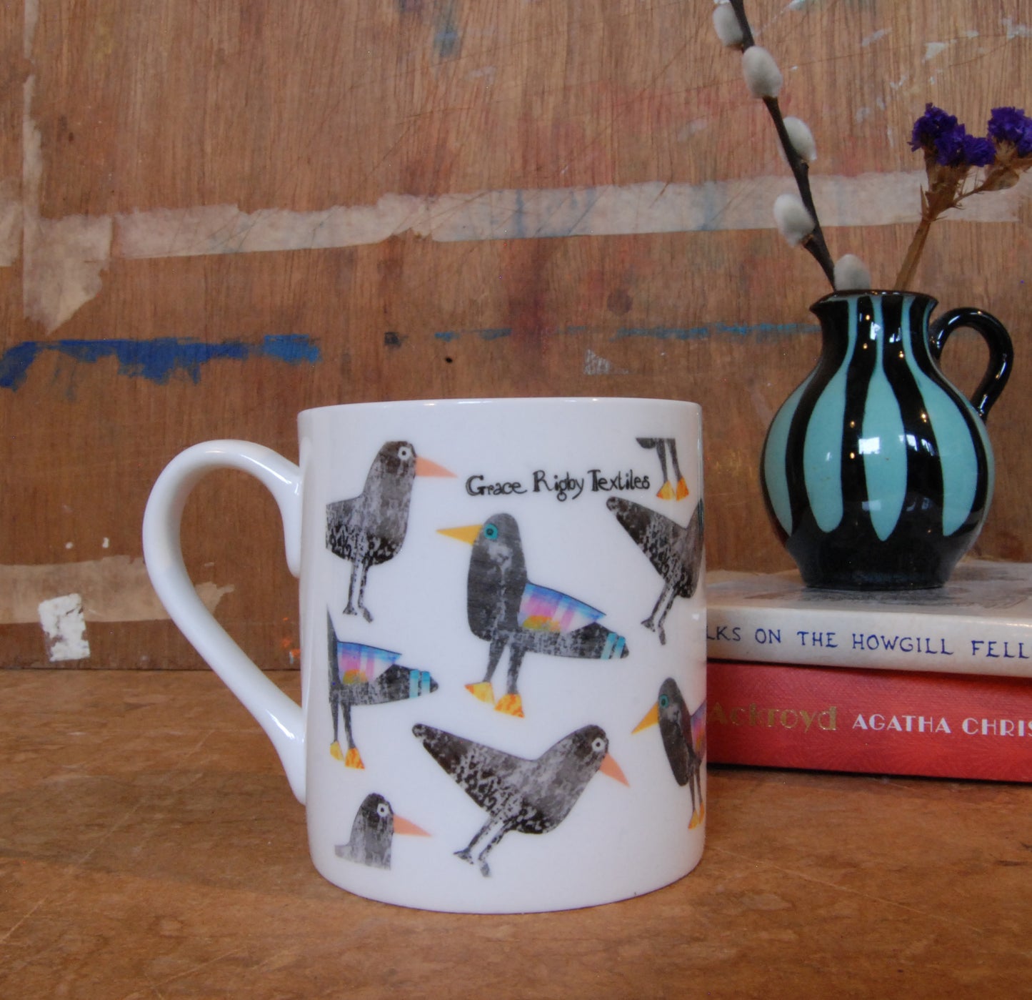 Black Birds Bone China Mug