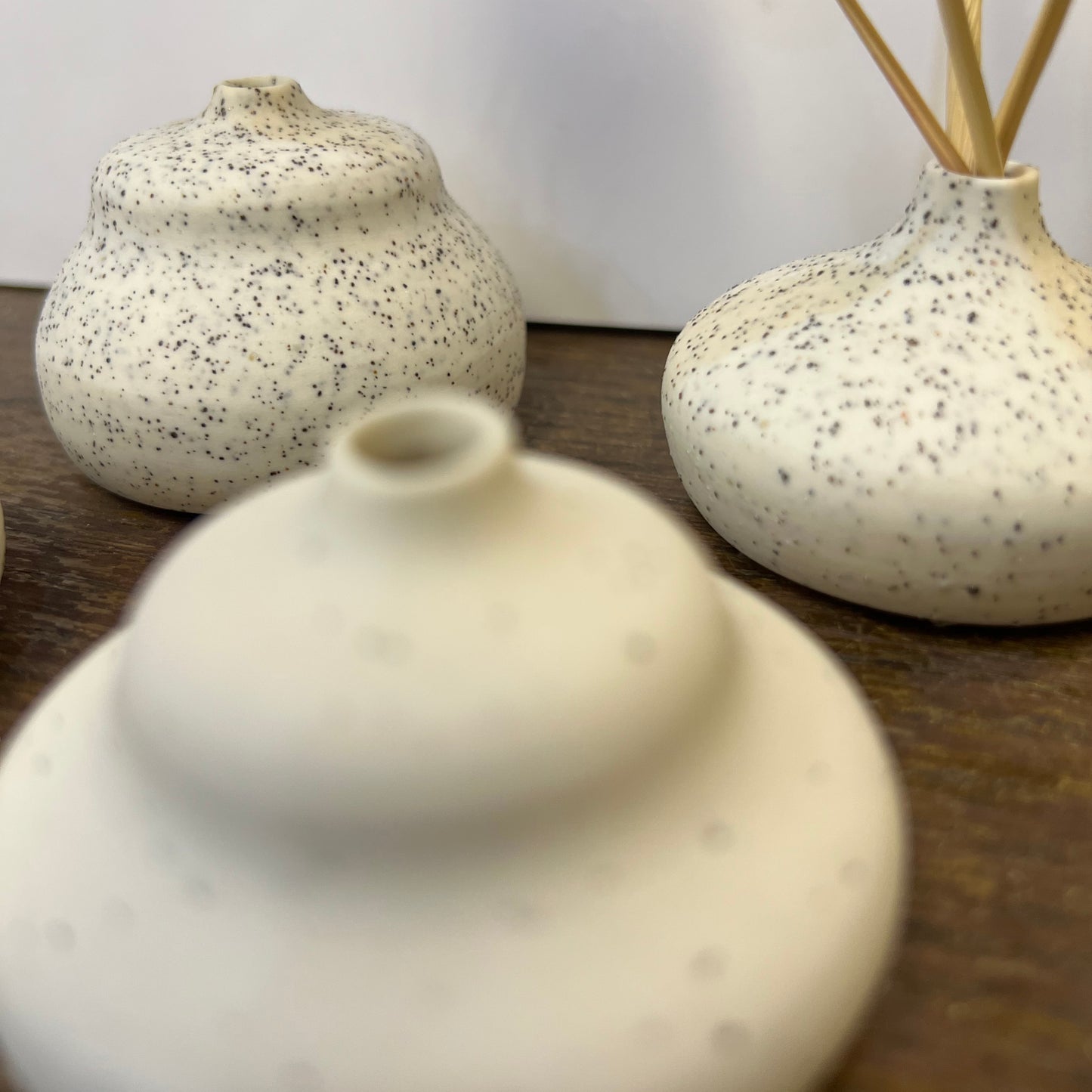 Stoneware and Porcelain Mix with Black Sand Speckles Mini Vase