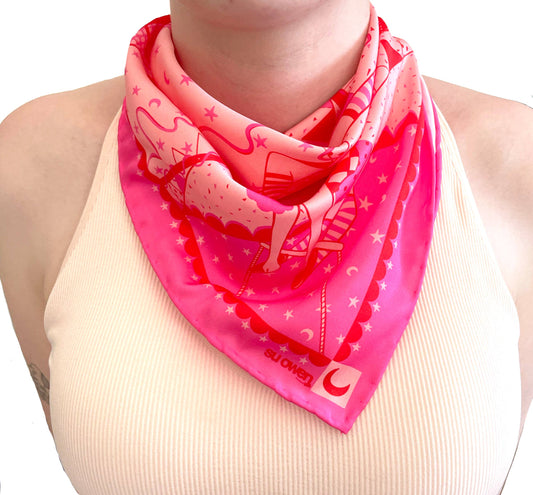 Pink I Love the Circus Eco Neckerchief/Pocket Square