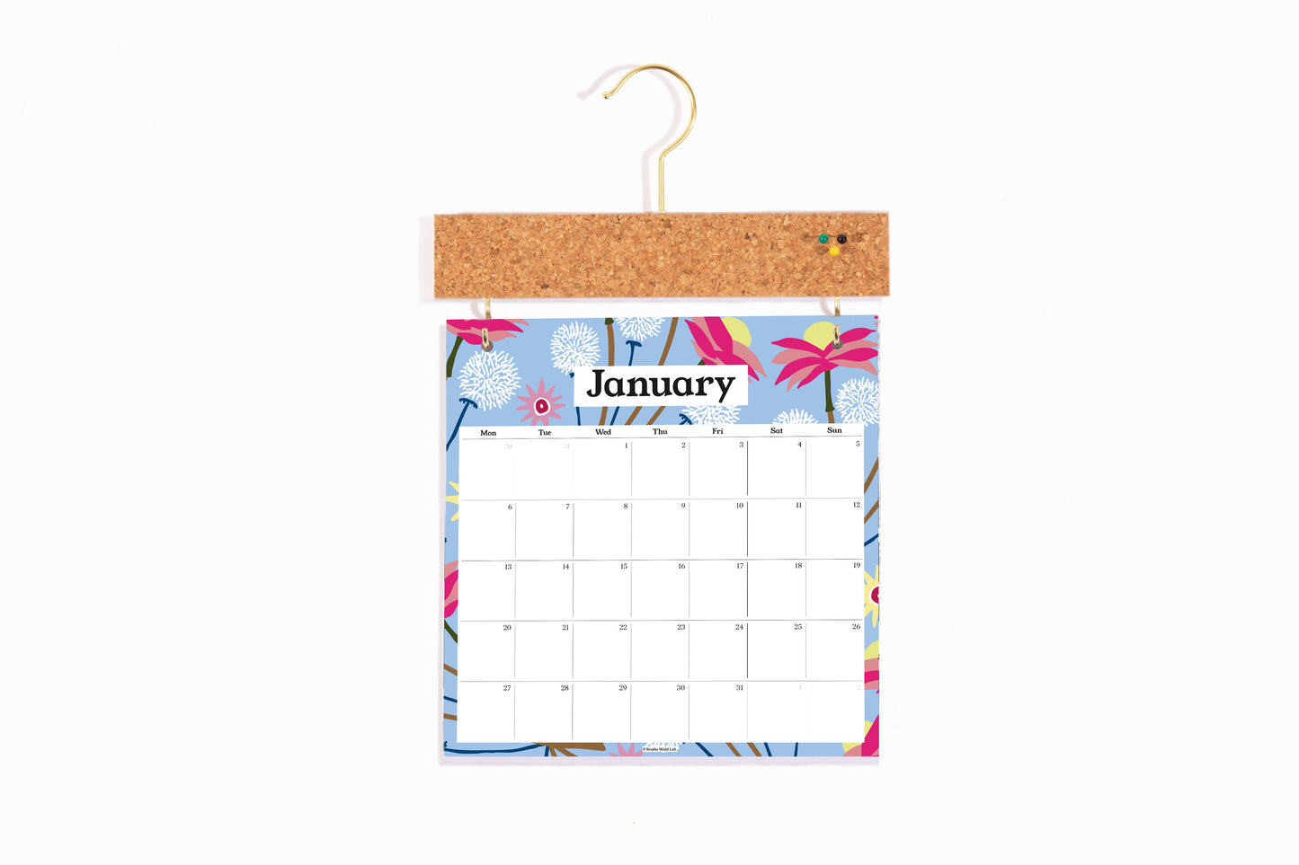 2026 Pinboard Calendar -  'Dried'