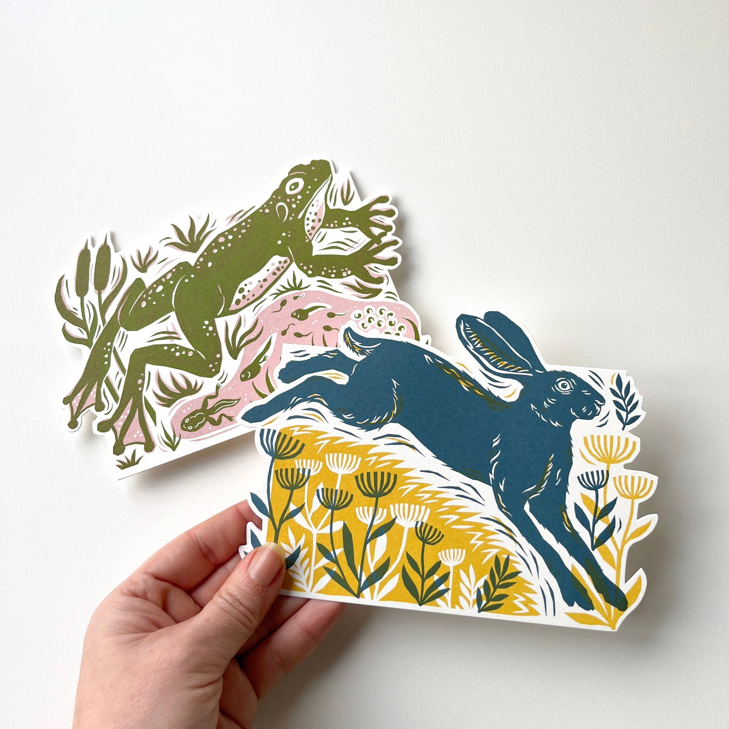 Die-Cut Greetings Card - Leaping Hare