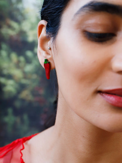 Mini Chilli Pepper Studs by Wolf and Moon