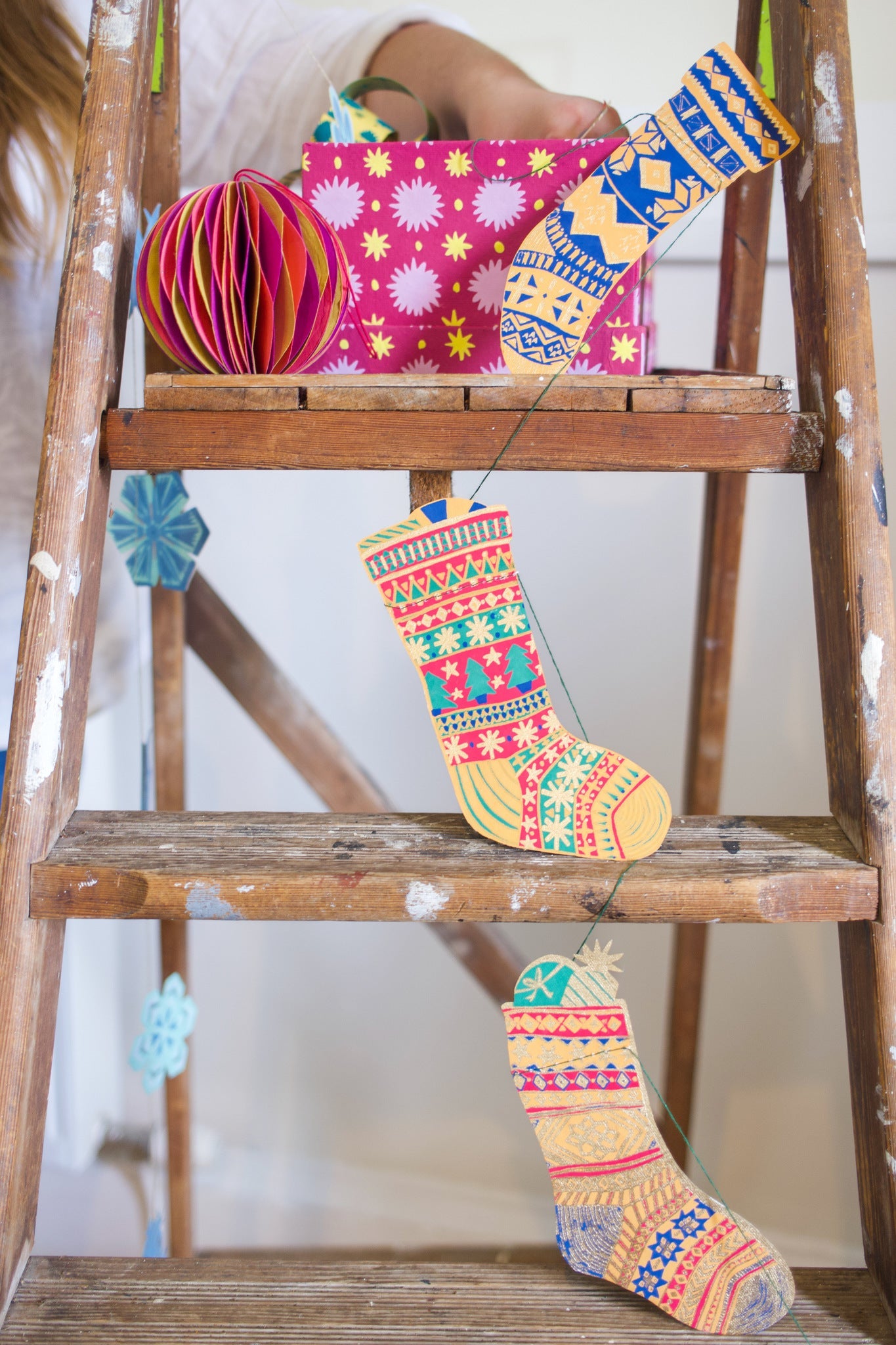 Festive Stocking Garland