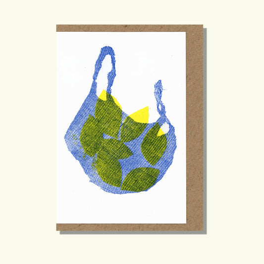 Lemons in Net Bag Greetings Card A7