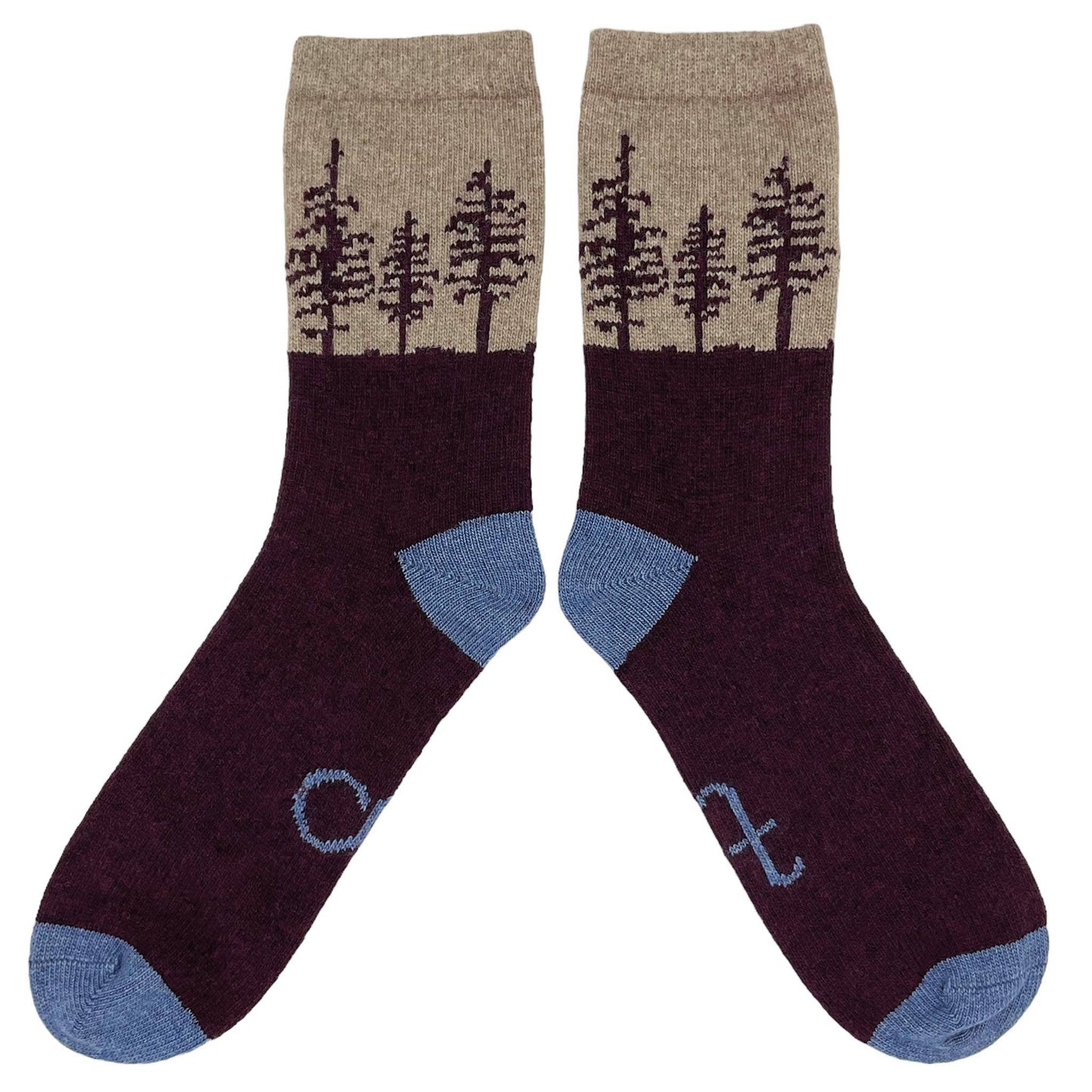 Men's Lambswool Ankle Socks : Forest - Aniseed/Blue