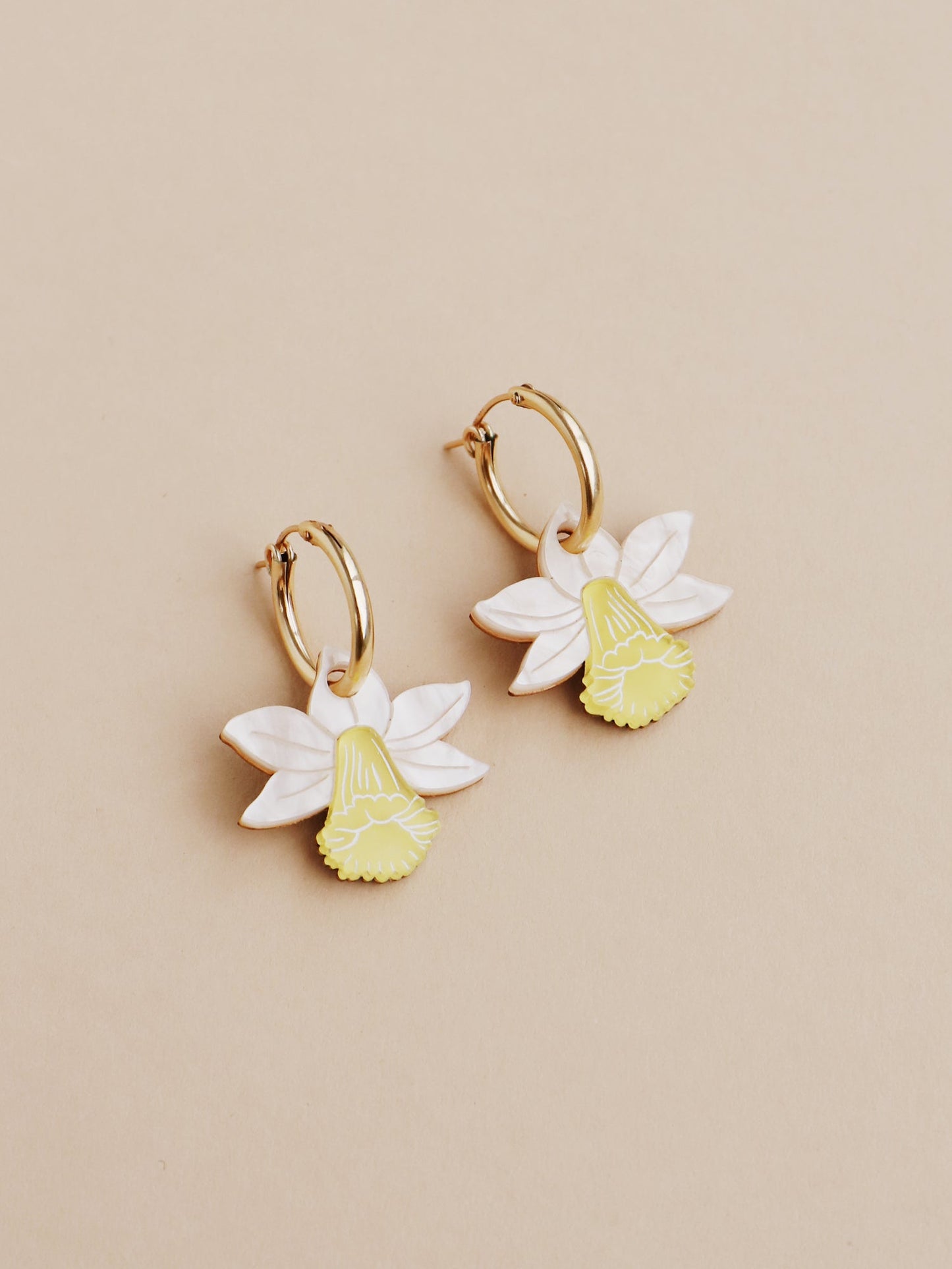 Daffodil Hoop Earrings