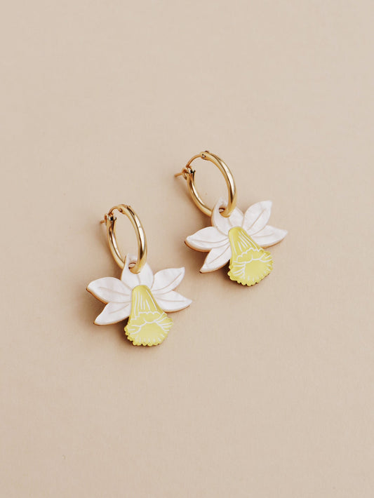 Daffodil Hoop Earrings