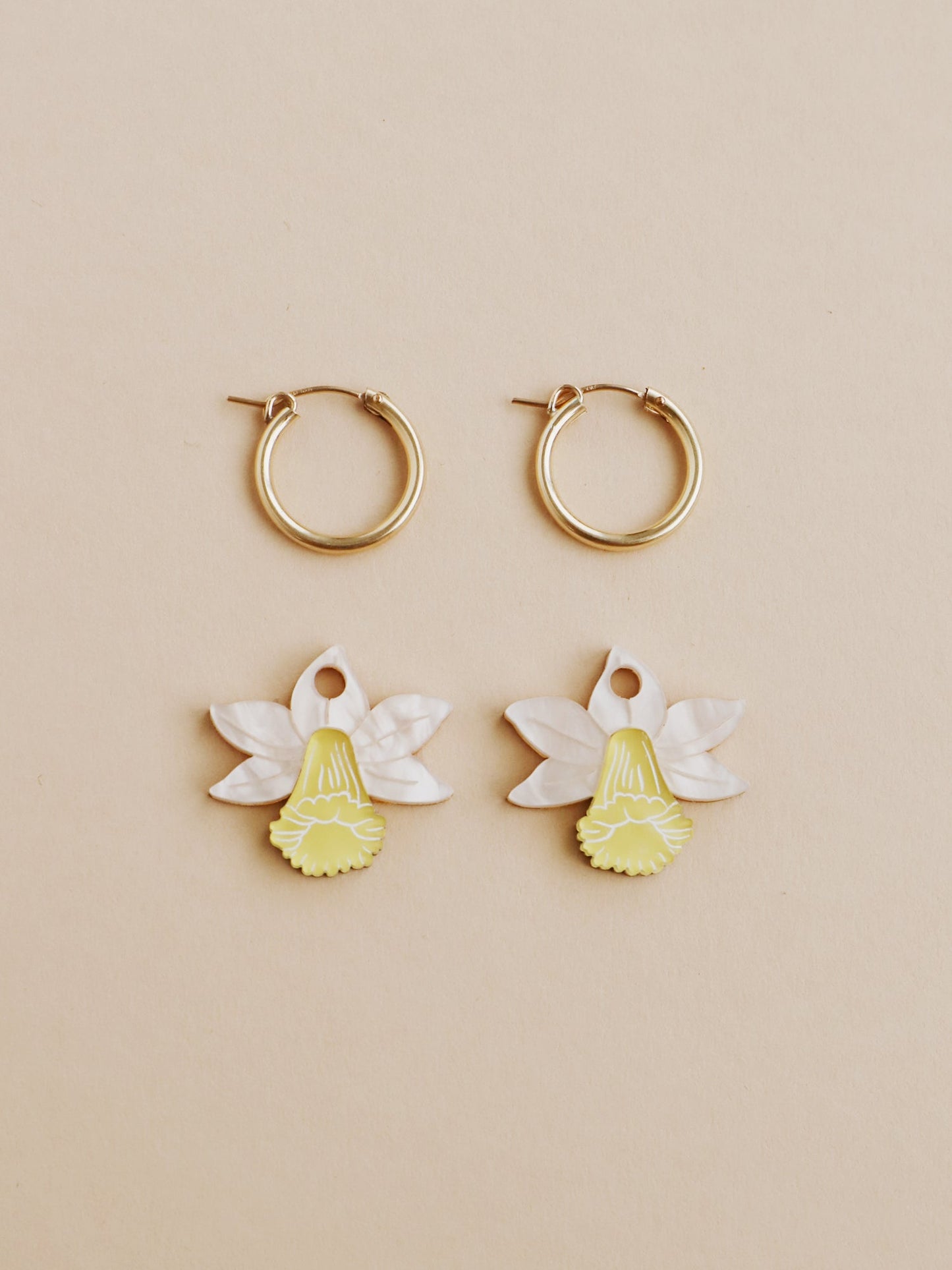 Daffodil Hoop Earrings