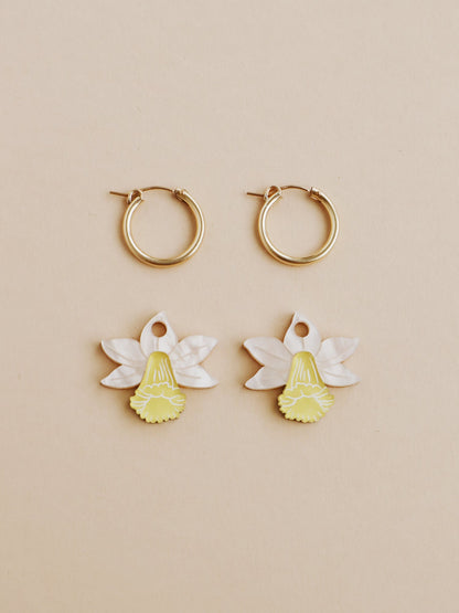 Daffodil Hoop Earrings