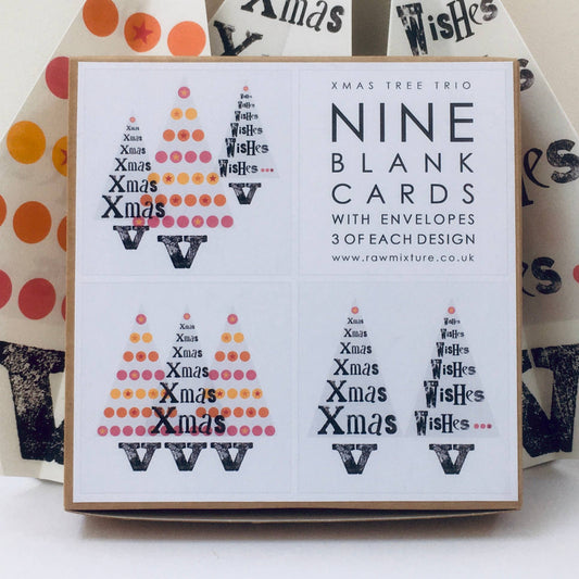 Xmas Trio Collection - Box of 9 small note cards