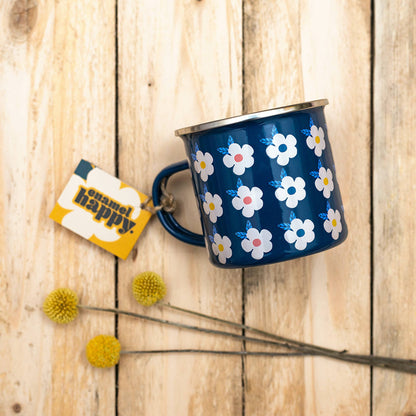 Enamel Retro Floral Mug