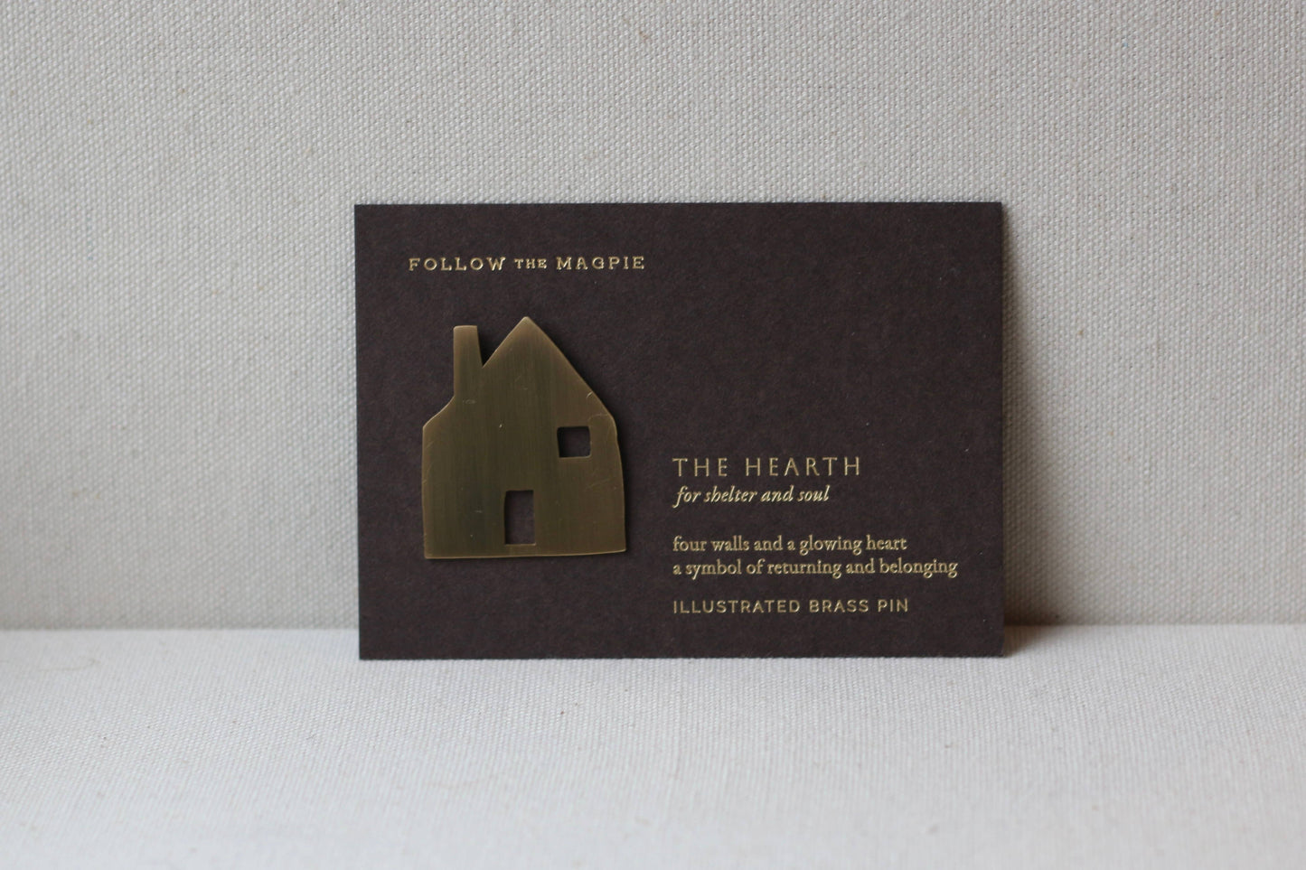 Solid Brass Brooch Pin - The Hearth (House)