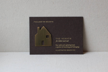 Solid Brass Brooch Pin - The Hearth (House)