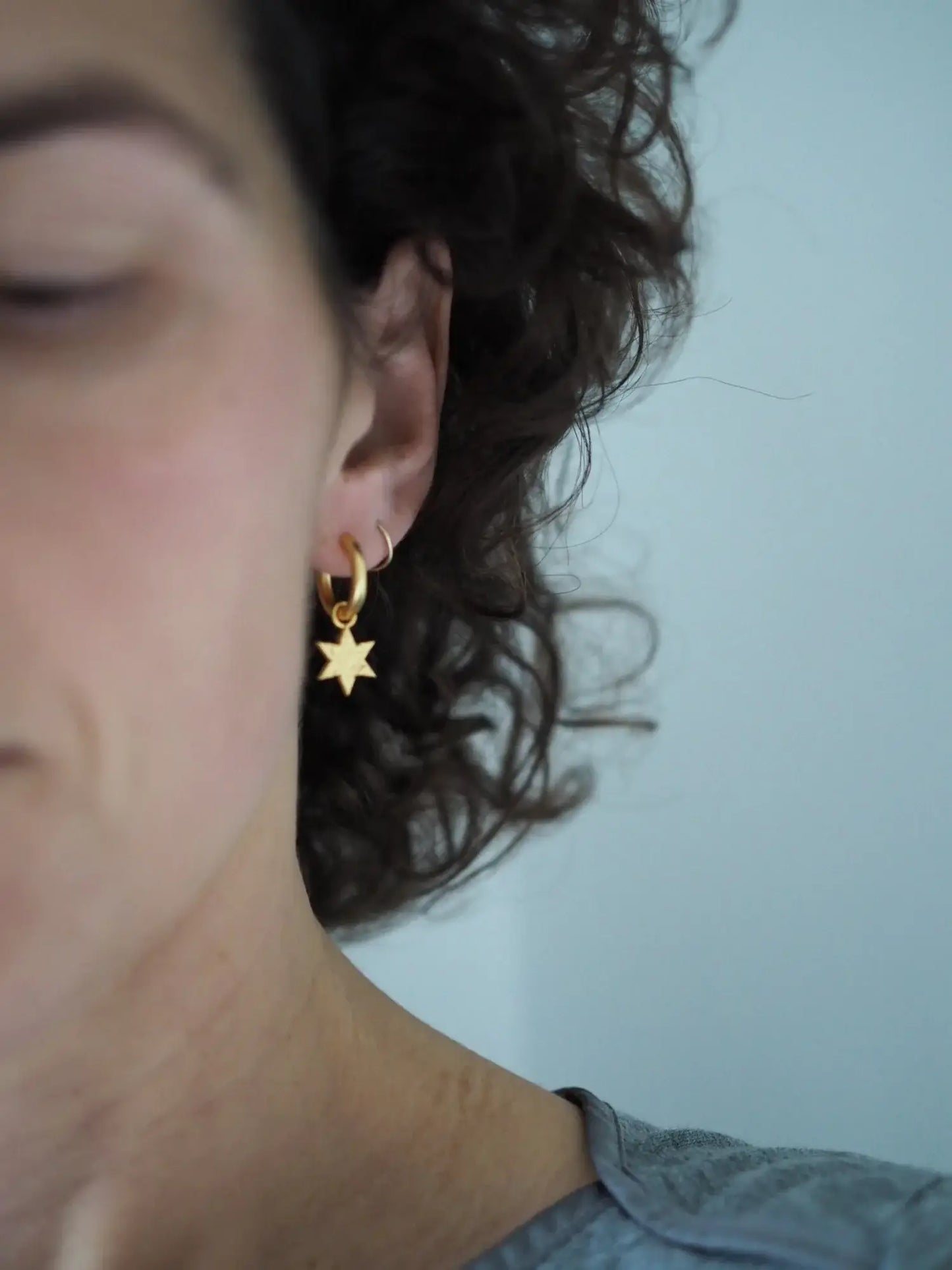 Fallen Star Gold Charm Earrings