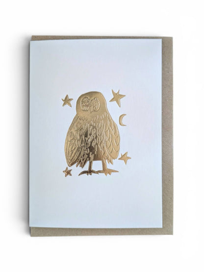 Owl Keepsake Card | Gold Embossed Art Card