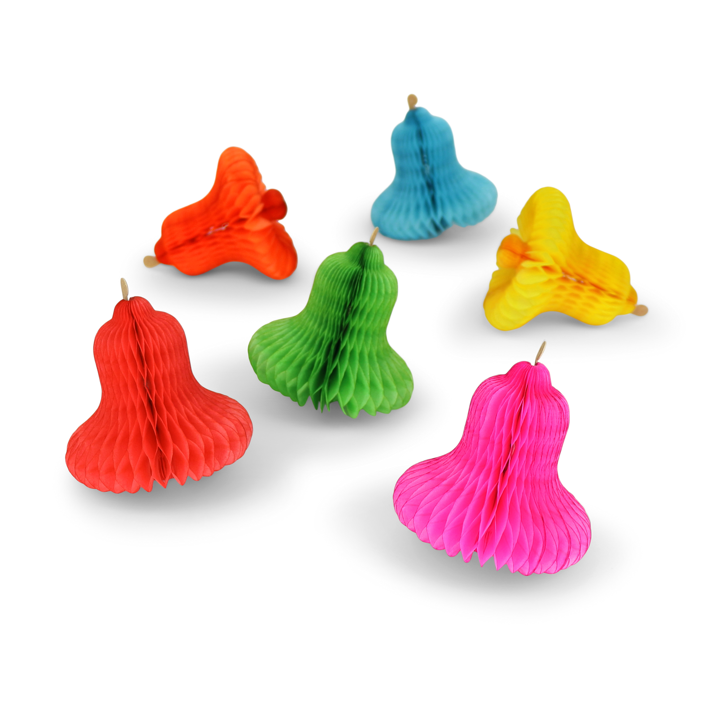 Honeycomb Mini Bells - Rainbow, Set of 6