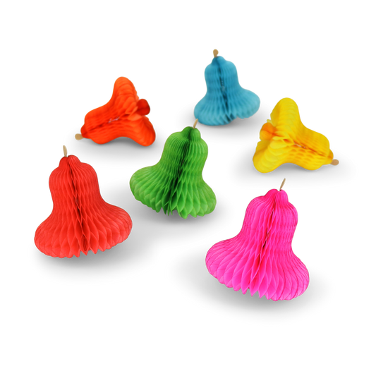 Honeycomb Mini Bells - Rainbow, Set of 6