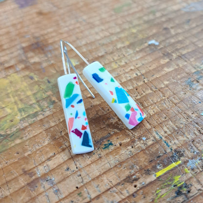 Rainbow Brights Speckle - Little Bar Drop Earrings