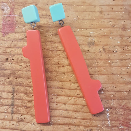 Coral Twig - Double Drop Earrings