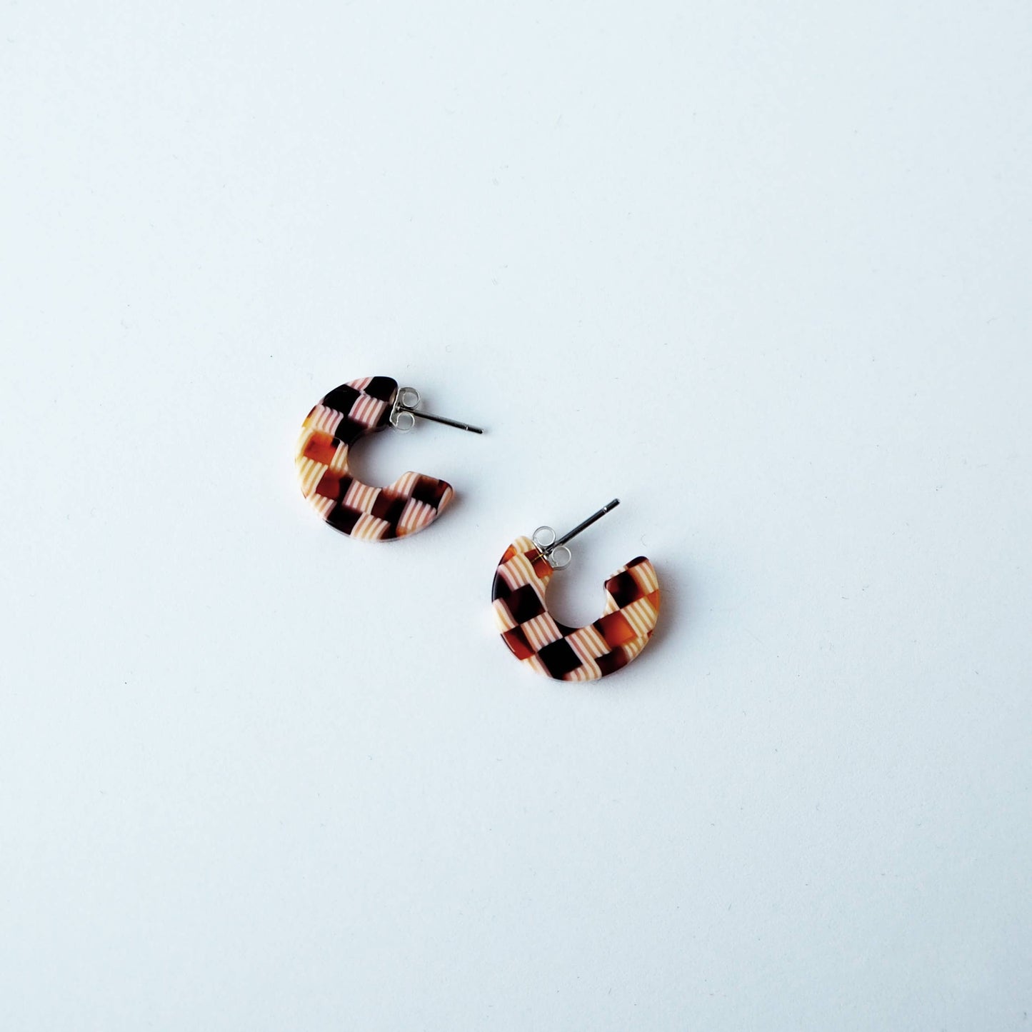 Honey Checker Super Mini Hoop Earrings