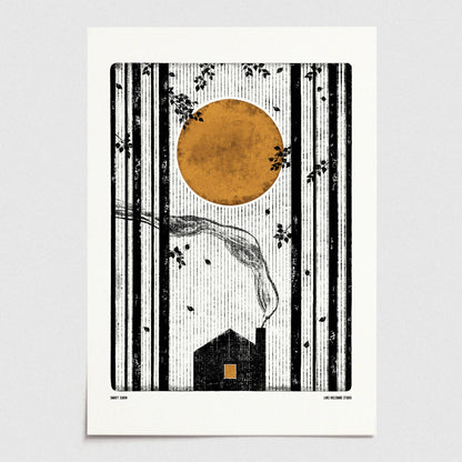 Smoky Cabin, A4 Digital Print