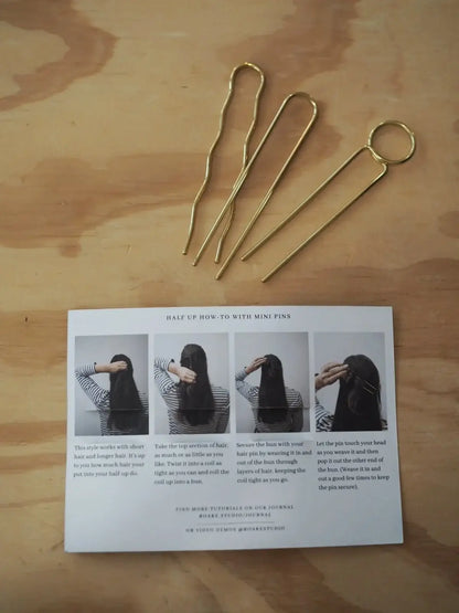 Mini-Pins Brass Hairpin Set of 3