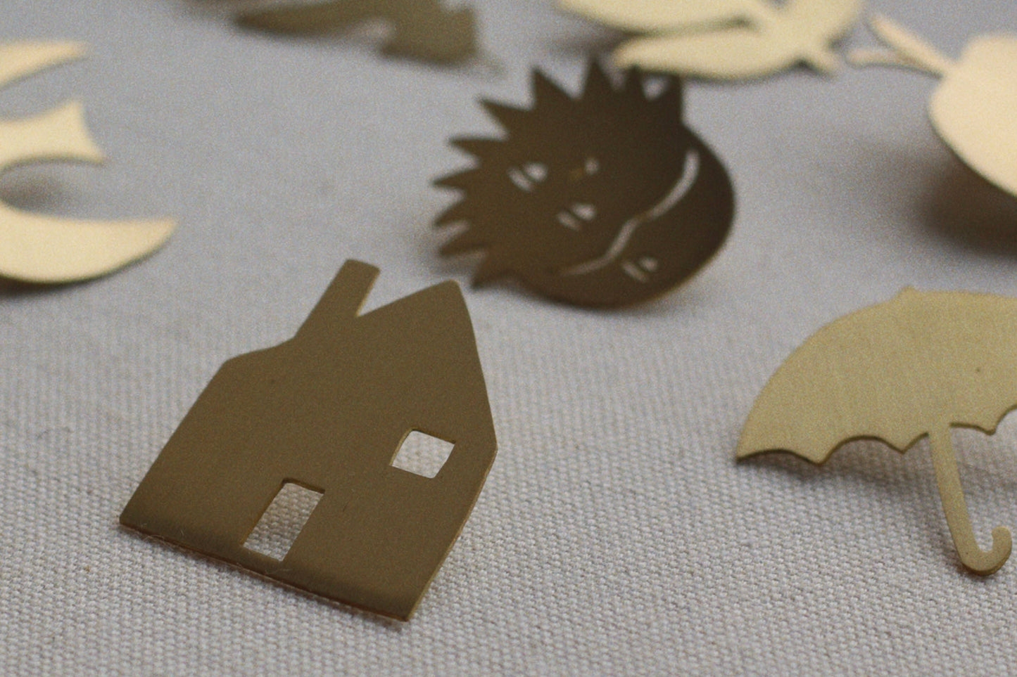 Solid Brass Brooch Pin - The Hearth (House)