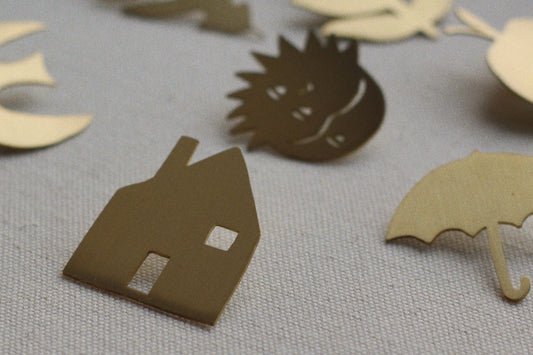 Solid Brass Brooch Pin - The Hearth (House)