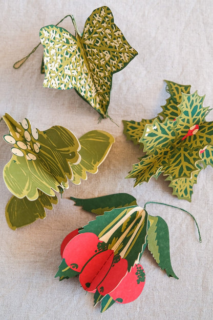 Festive Foliage Paper Ornaments.