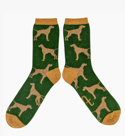 Men's Lambswool Ankle Socks -  Dog