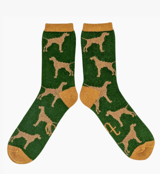 Men's Lambswool Ankle Socks -  Dog