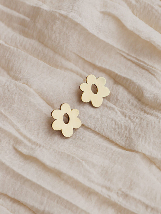 Mini Mia Studs in Brass